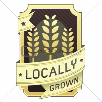 Locally grown food package or menu label