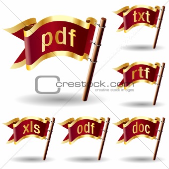 Document file type flag icons