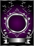 Abstract Silver and Purple Floral Vector Design
