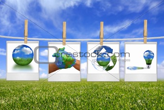 Green Energy Solution Images Hanging on a Rope