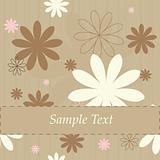 Retro flowers with seamless background