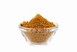 hot madras curry powder in glass bowl