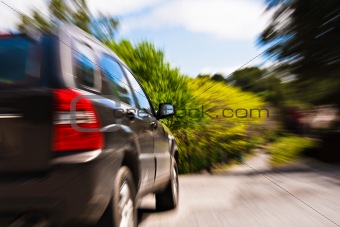 Car in motion