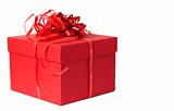 Red gift box with bow