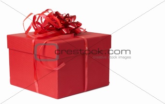 Red gift box with bow