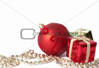 Christmas gift boxes, ball and jewelry
