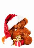 Colorful Christmas gifts and Santa bear