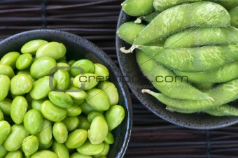 Soy beans in bowls