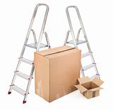 ladders and two cardboard boxes