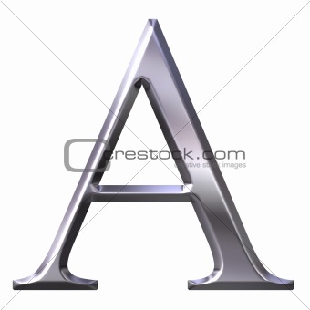 3D Silver Greek Letter Alpha