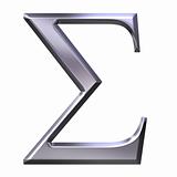 3D Silver Greek Letter Sigma