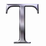 3D Silver Greek Letter Tau