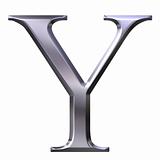 3D Silver Greek Letter Ypsilon