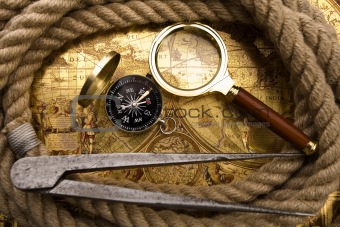 Compass and magnifier