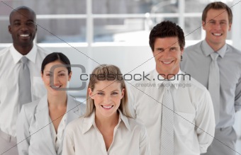 Business Group of Five people looking at camera 