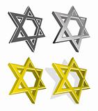 Vector set of Jewish stars 