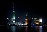 shanghai skyline by night