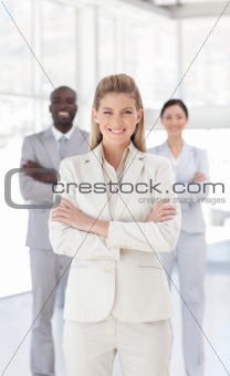 Young Business woman smiling at camera