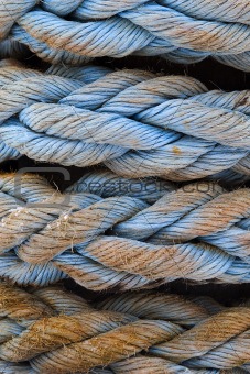 Pattern of four blue towing cables.