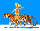 girl with tiger