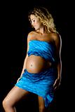 Pregnant woman in blue