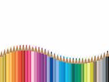 Colourful pencil wave illustration