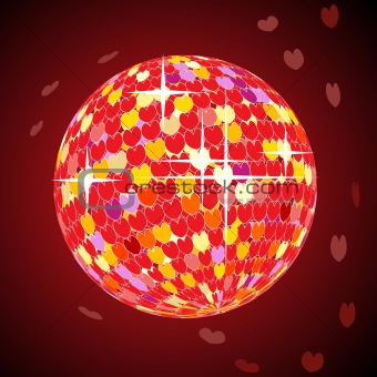 Vector valentine disco ball