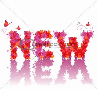 New, floral vector sign