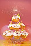 Cupcakes with sparkler on top 