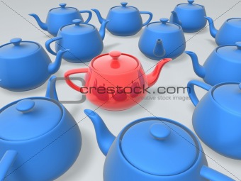 unique red teapot 