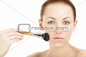 The woman with a brush