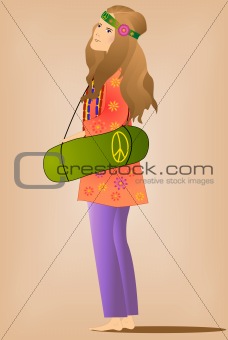 Hippie girl. Vector