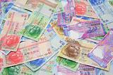 Hong Kong dollar bills background