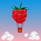 Vector strawberry air balloon