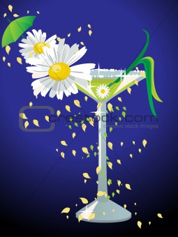 Spring cocktail, vector