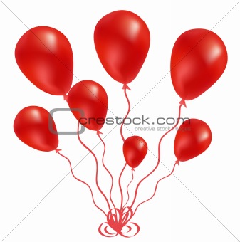 Beautiful red balloon in the air