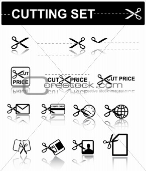 vector icons - scissors set