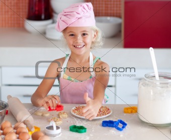 Beautiful young Girl Working in the Kitchen 