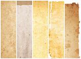 old paper textures isolated on white