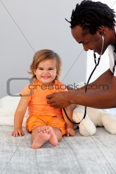 Doctor with a child in a hospital