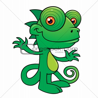 Happy Chameleon Character