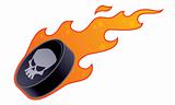 Flaming Skull Hockey Puck