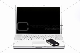Laptop computer with cell phone