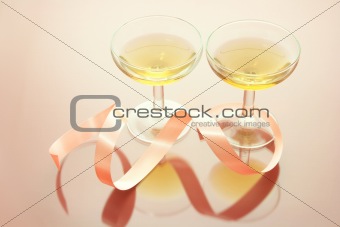 Wine Glasses with Ribbon