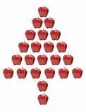 Red Apples Arranged in Christmas Tree Shape