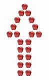 Red Apples Arranged in Arrow Shape
