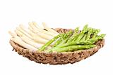asparagus in bowl on white background