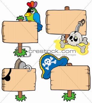 Pirate wooden signs collection