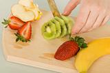 Fruits on chopping board