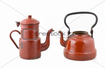 Two old kettles.